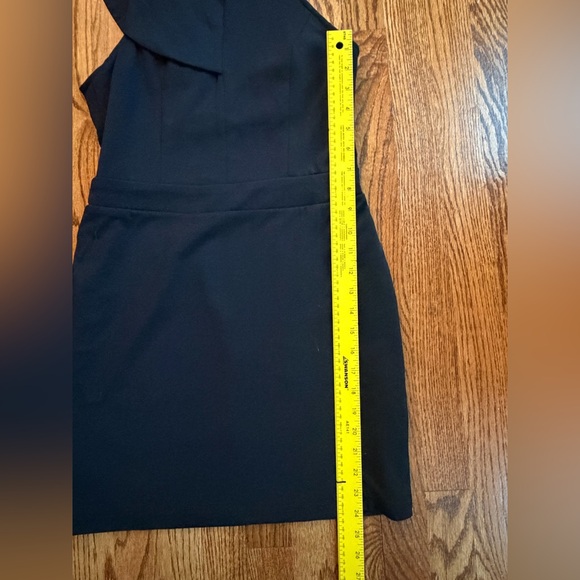 Chic One Shoulder Black Dress - Picture 7 of 10